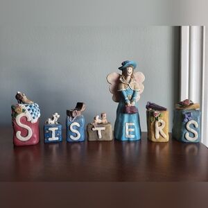 Whimsical Sisters Figurine Set - Multicolor